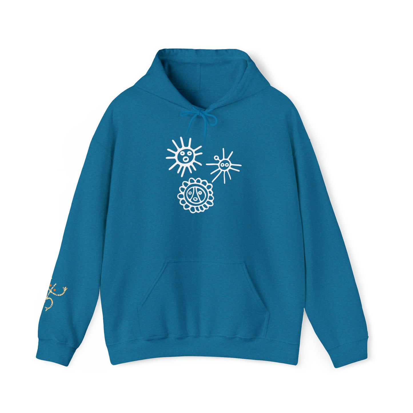 Taino Suns Unisex Hoodie, Unisex Hoodie with Taino Sun Symbols, Puerto Rican Taino Petroglyph Hoodie