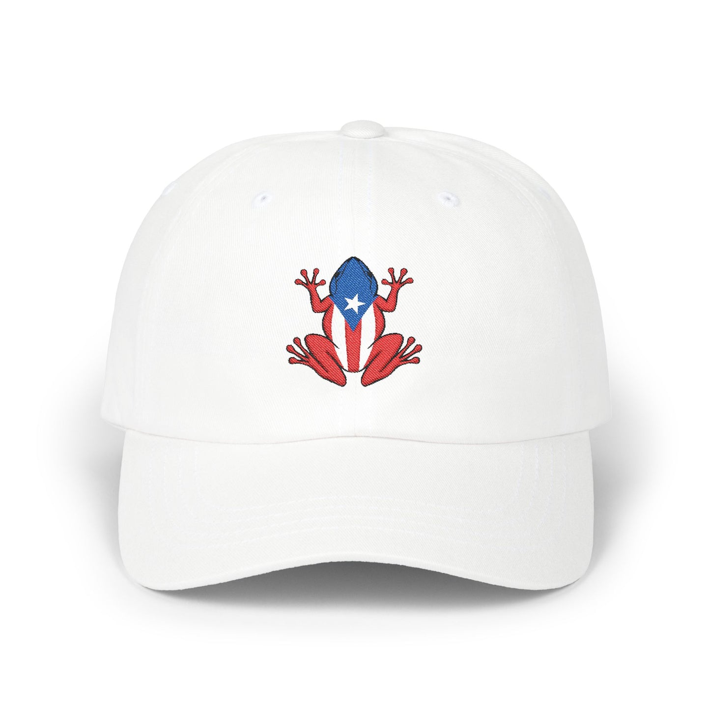 Embroidered Puerto Rican Flag Coqui Frog Classic Dad Cap, Baseball Hat, Puerto Rican Pride Baseball Cap, Coqui Frog Puerto Rican Flag Hat,