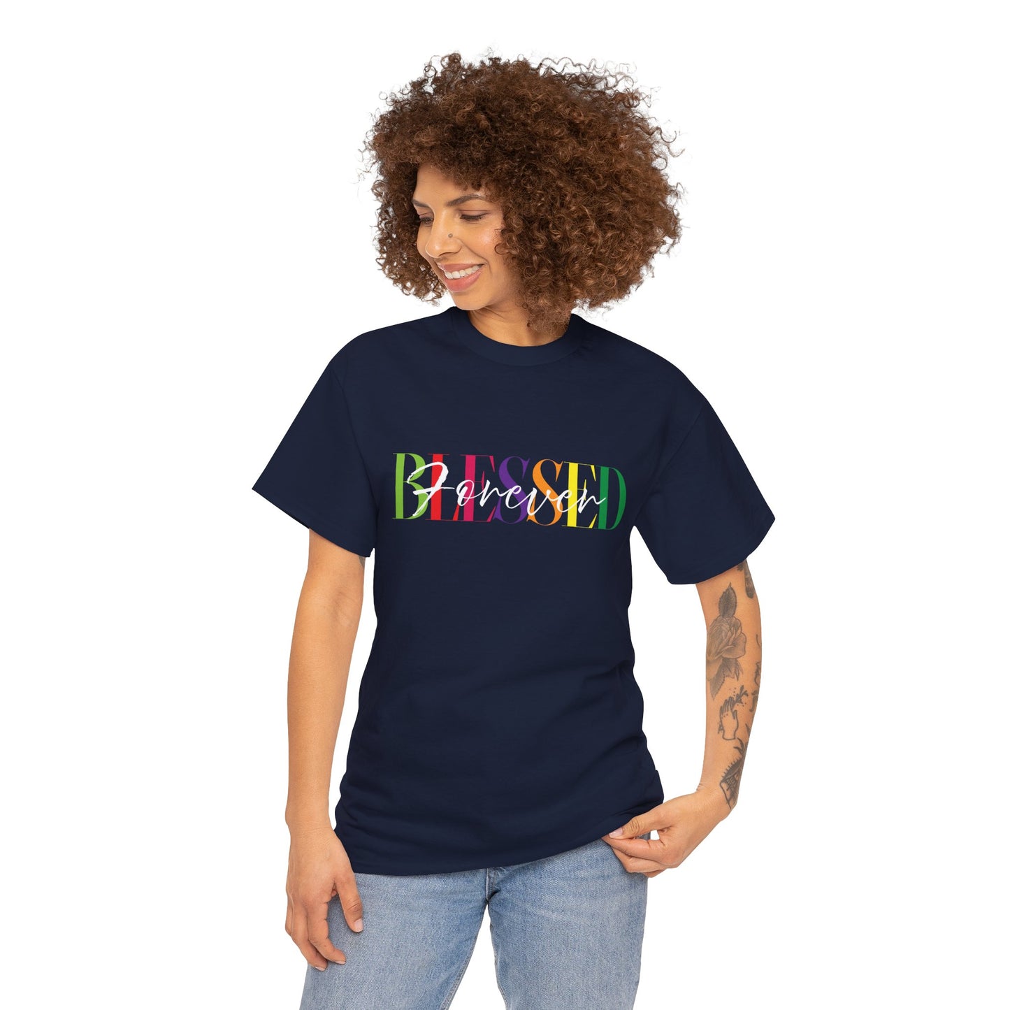 "Forever Blessed", Unisex 100% Cotton T-shirt, Spiritual T-shirt, Graphic Tee