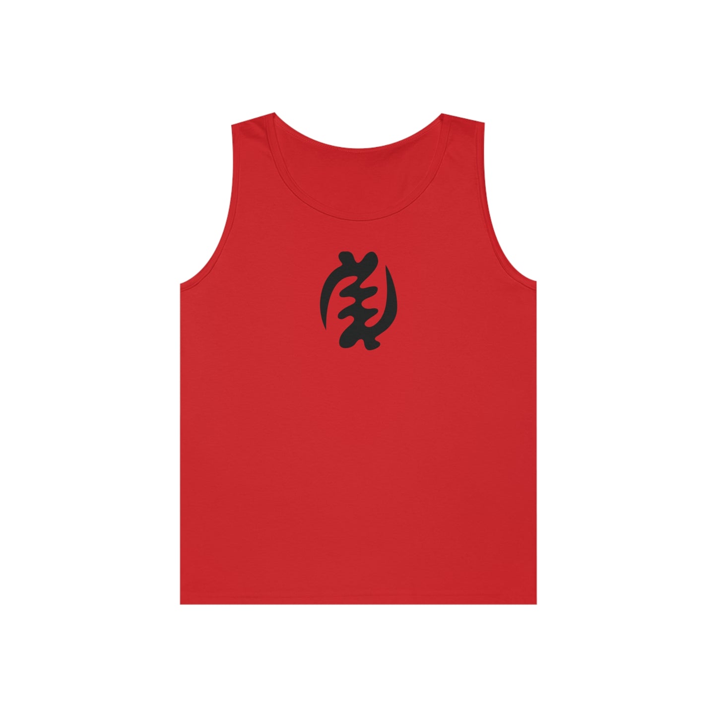 Gye Nyame Symbol Unisex Heavy Cotton Tank Top, Ghanaian Adinkra Symbol Apparel, Cotton Summer Top, Summer Tee