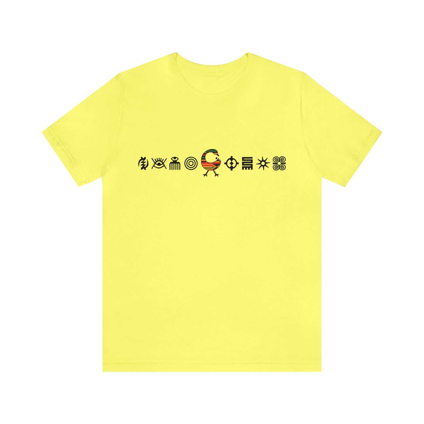 Adinkra Symbol T-shirt with Multiple Symbols, Cotton Tee with African Symbols