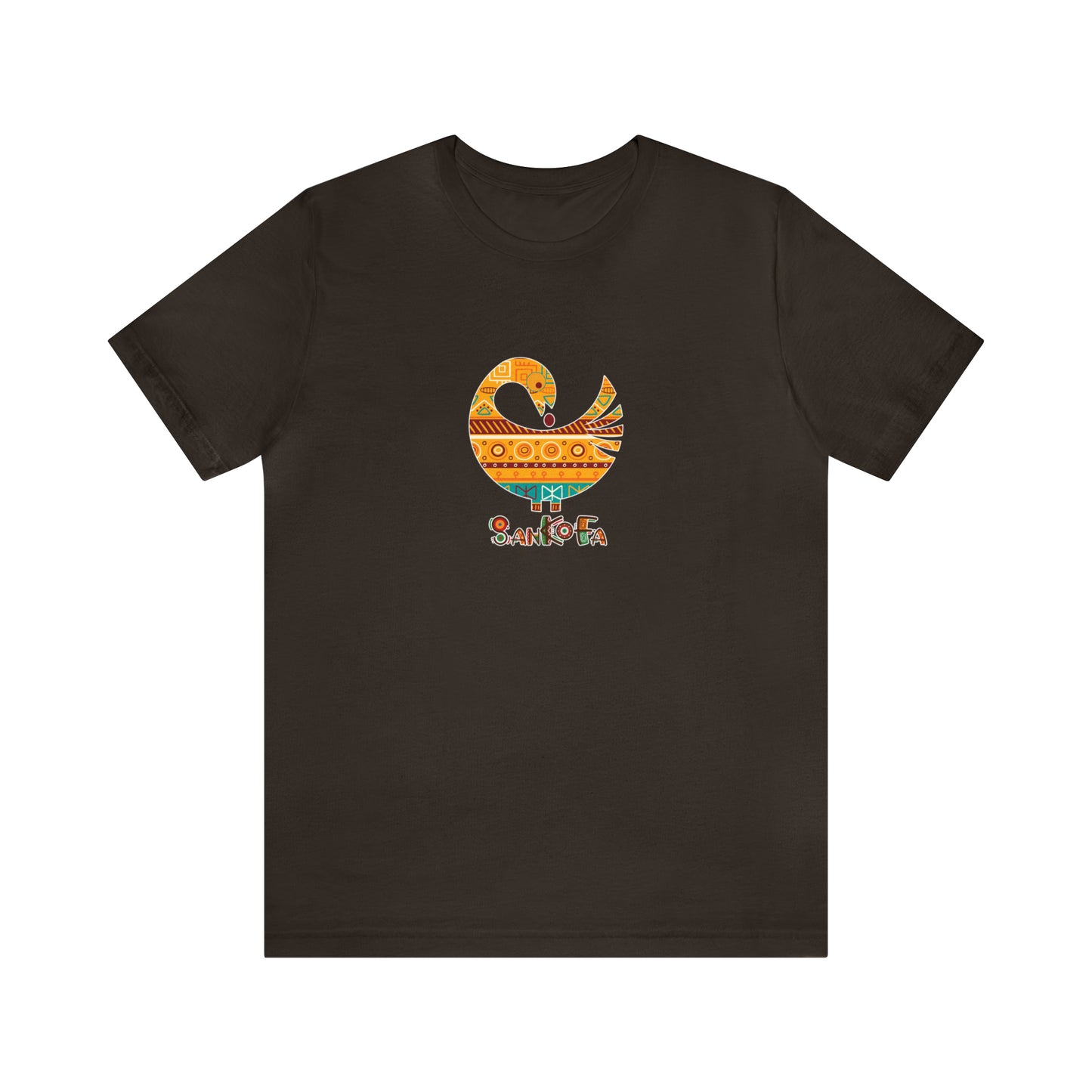 Sankofa Symbol w/ Pattern, West African Adinkra Symbol Cotton T-Shirt