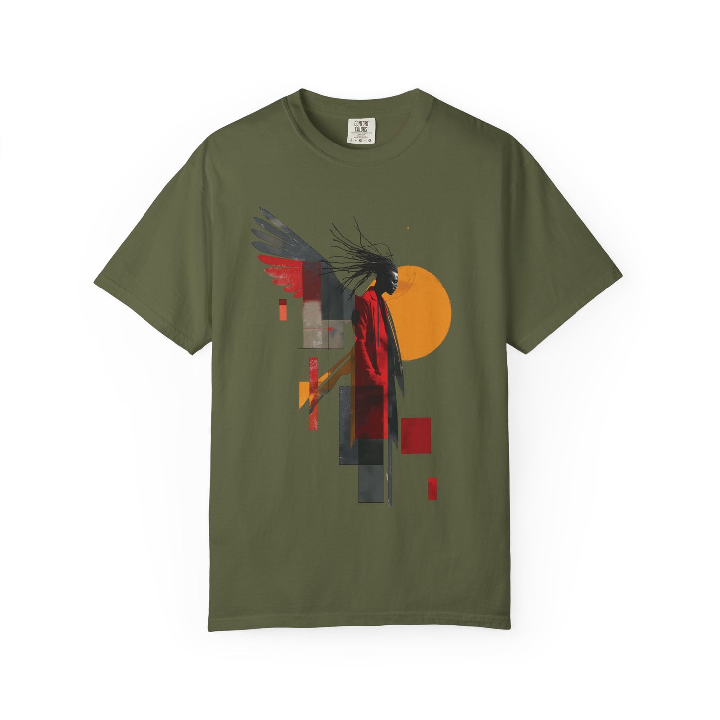 Spiritual by Nature Unisex Tee, Angel Graphic T-Shirt, Street Gear, Boho Top, Artistic Garment-Dyed T-Shirt, Vintage Style Urban Streetwear