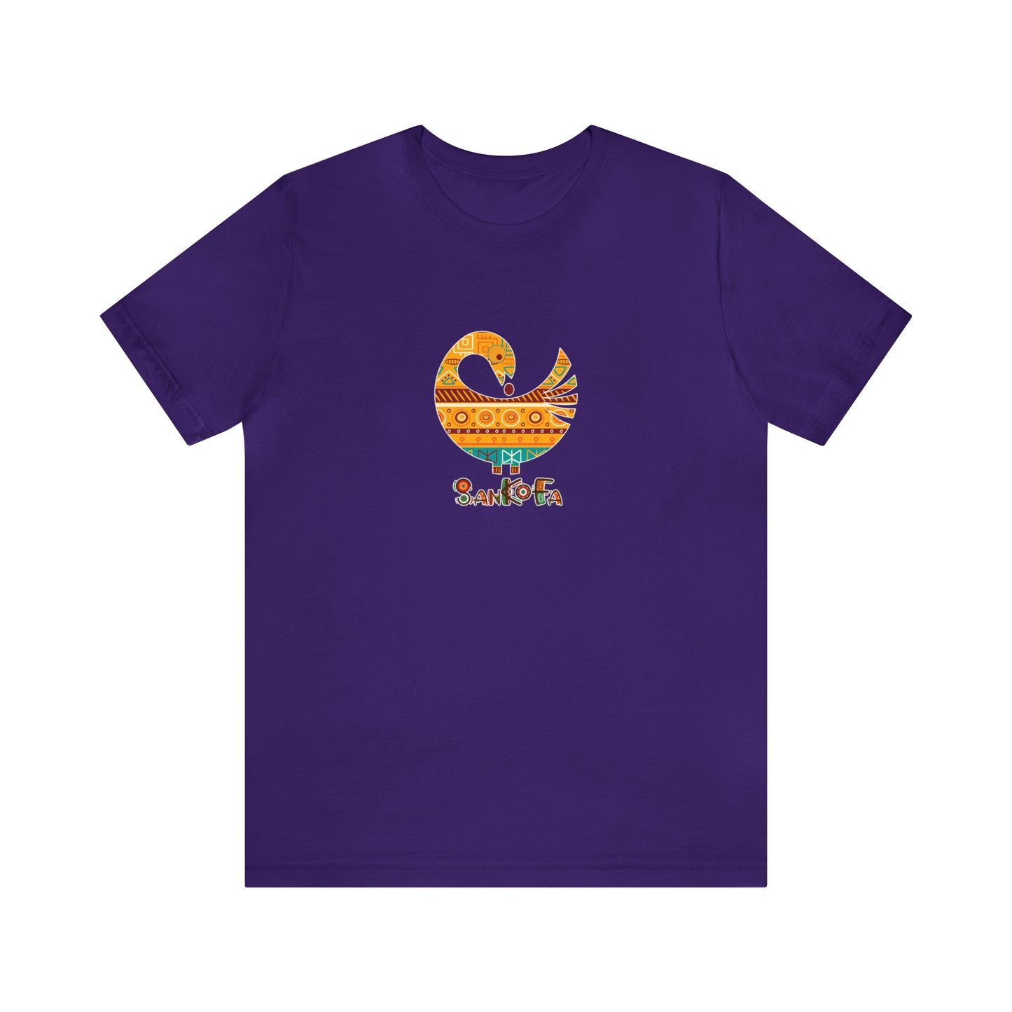 Sankofa Symbol w/ Pattern, West African Adinkra Symbol Cotton T-Shirt