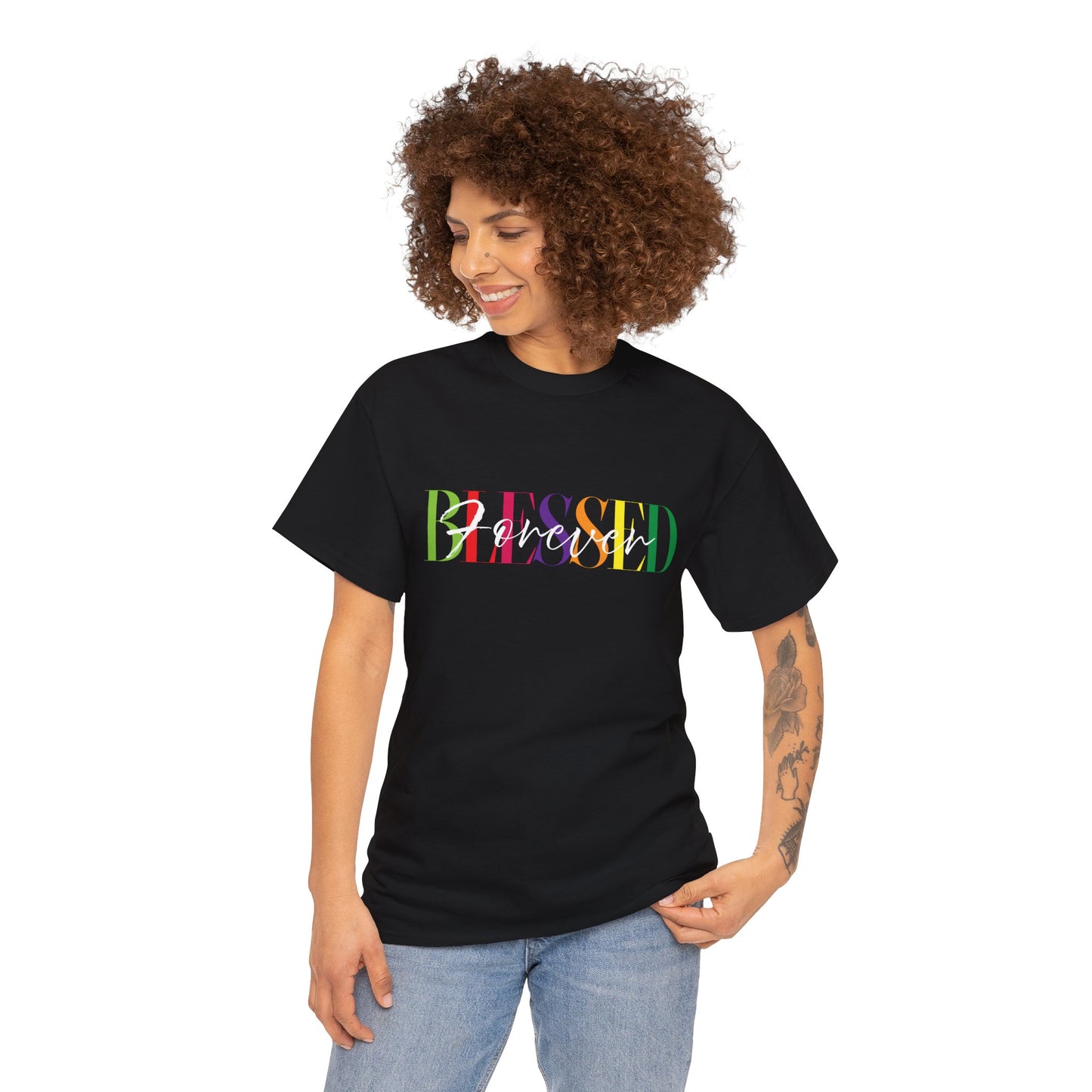 "Forever Blessed", Unisex 100% Cotton T-shirt, Spiritual T-shirt, Graphic Tee