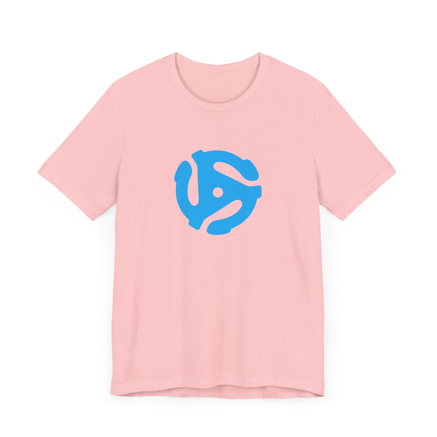 Unisex Jersey Graphic Tee with Custom 45 Record Adapter Design