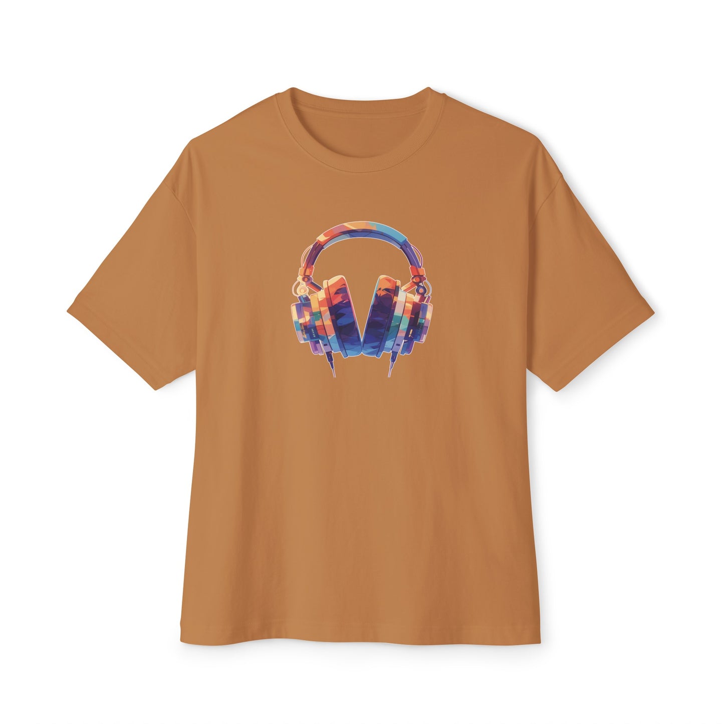 Pop Art Style Headphones, Unisex Oversized Boxy Tee in 6 Colors
