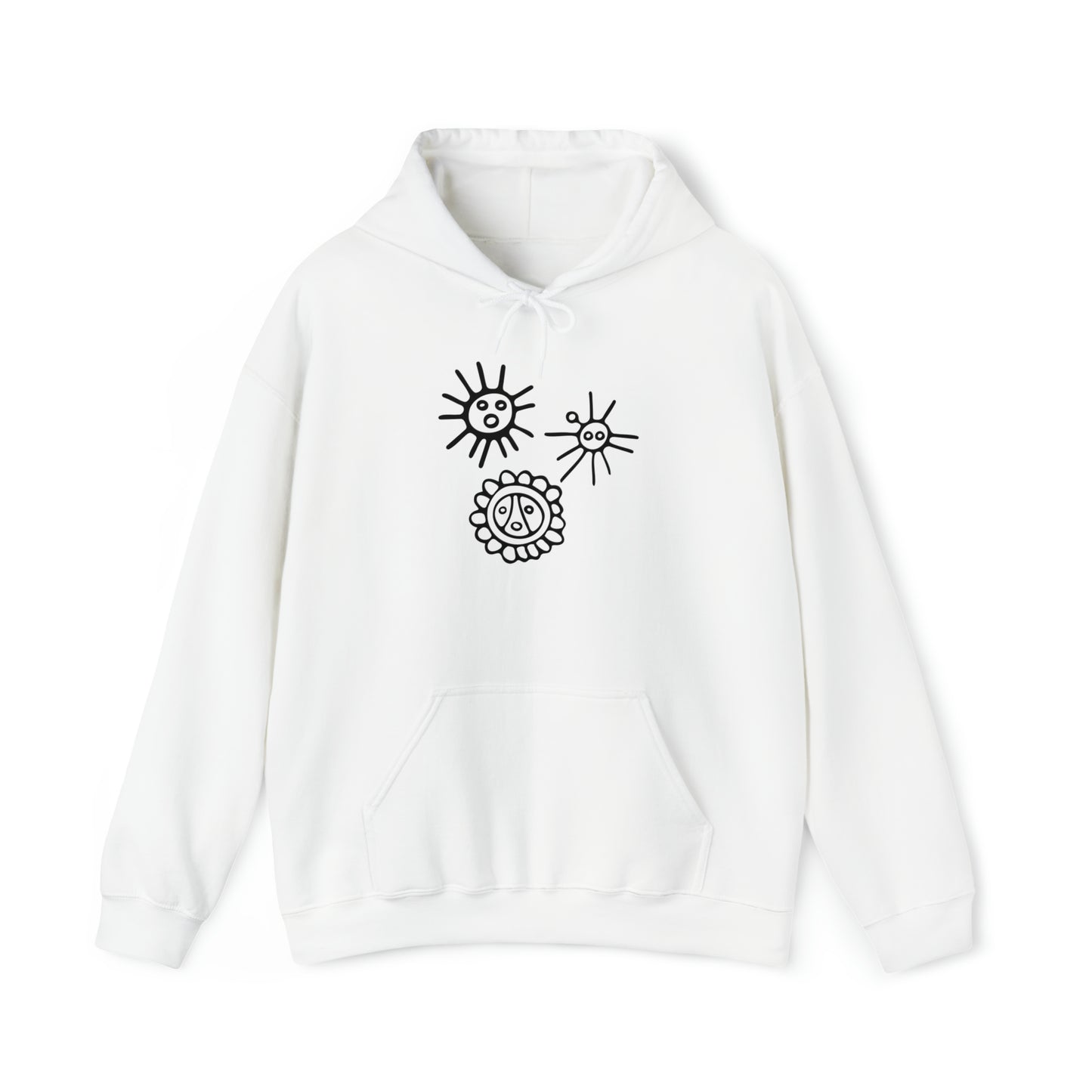 Taino Suns Unisex Hoodie, Unisex Hoodie with Taino Sun Symbols, Puerto Rican Taino Petroglyph Hoodie