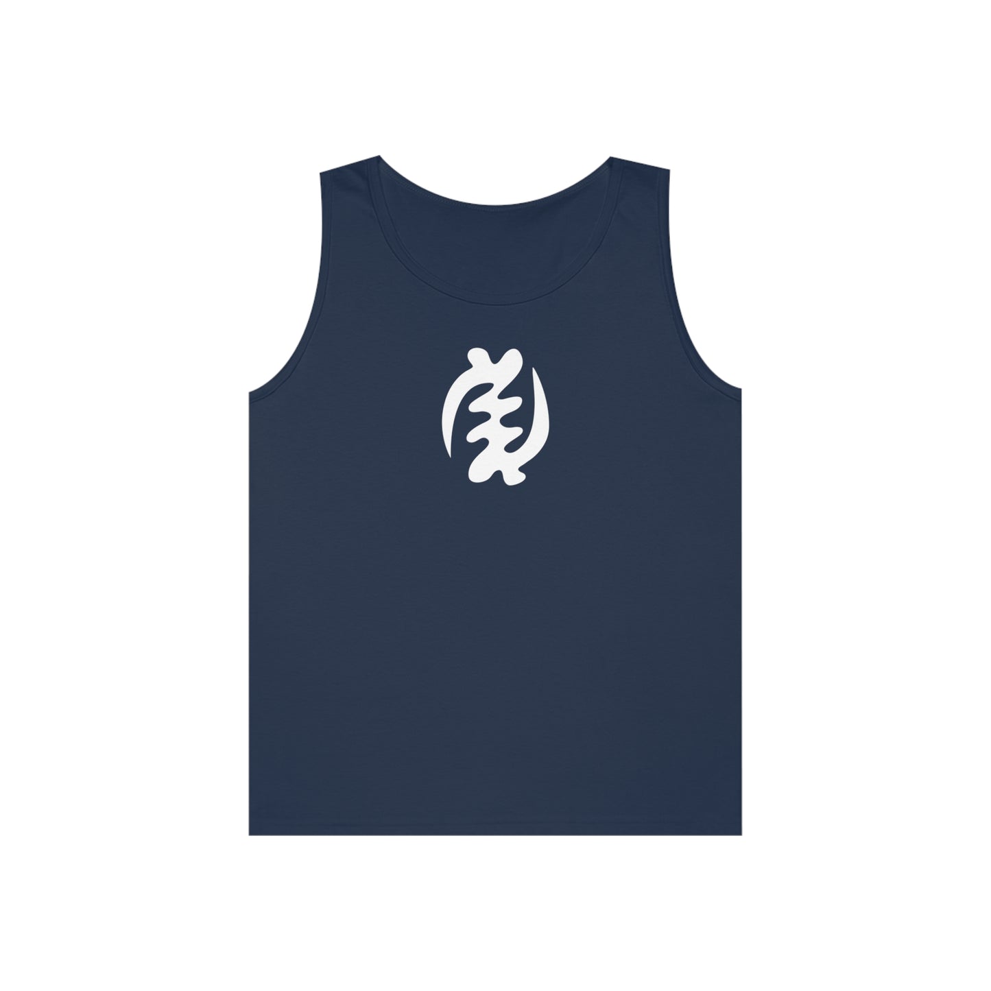 Gye Nyame Symbol Unisex Heavy Cotton Tank Top, Ghanaian Adinkra Symbol Apparel, Cotton Summer Top, Summer Tee