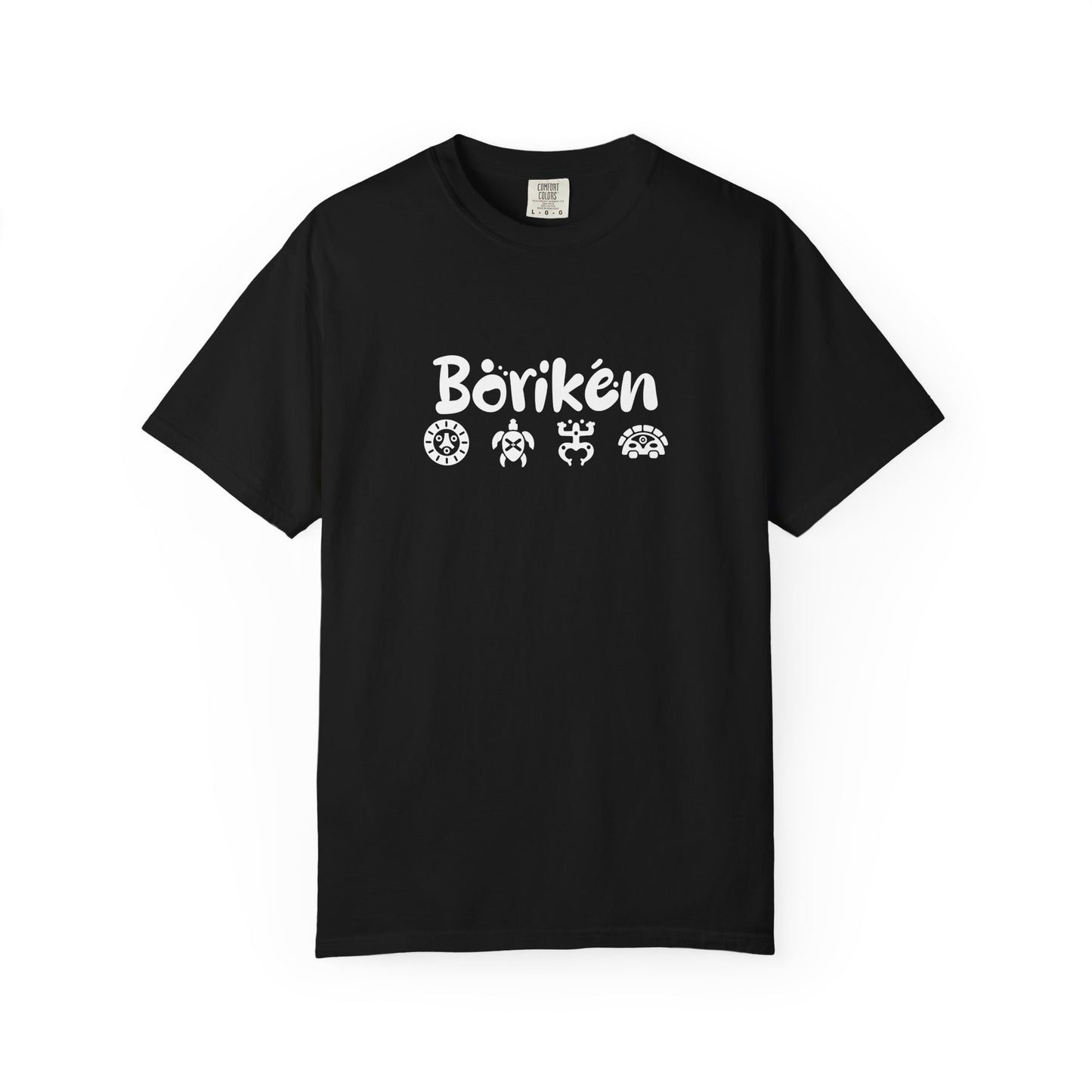 Borikén T-Shirt with Taíno Petroglyph Symbols | Puerto Rico Indigenous Tee | Caribbean Cultural Heritage Shirt