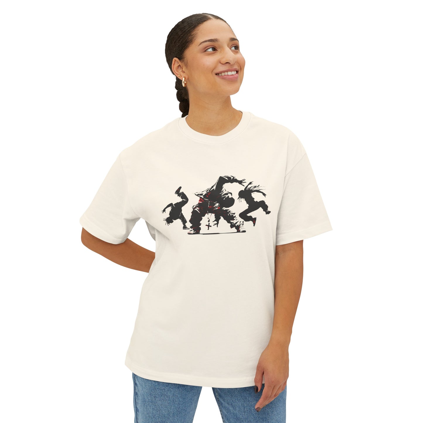 Break Dancers, Unisex Oversized Boxy Tee in 6 Colors