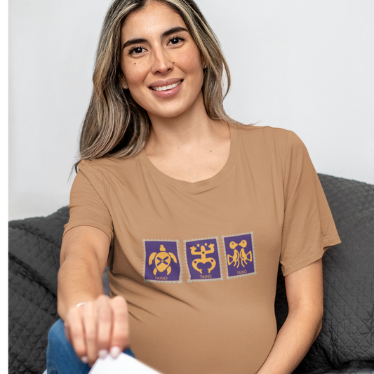 Taino Symbol Stamp Design T-Shirt | Comfort Colors Cotton Graphic Tee | Puerto Rican Heritage Shirt | Fall Colors in Unisex S to 4XL