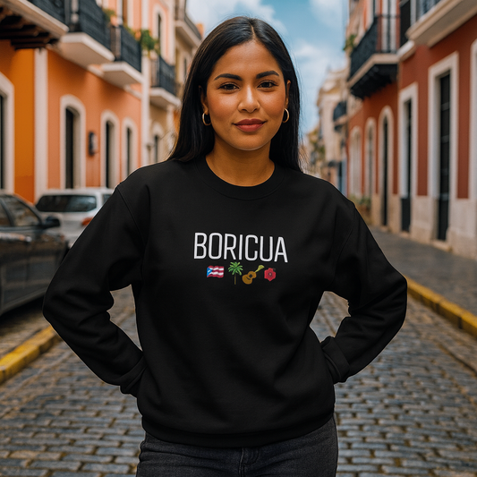 Boricua Puerto Rican Flag Sweatshirt | Unisex Heritage Crewneck | Island Pride Pullover | Fall Winter Fashion