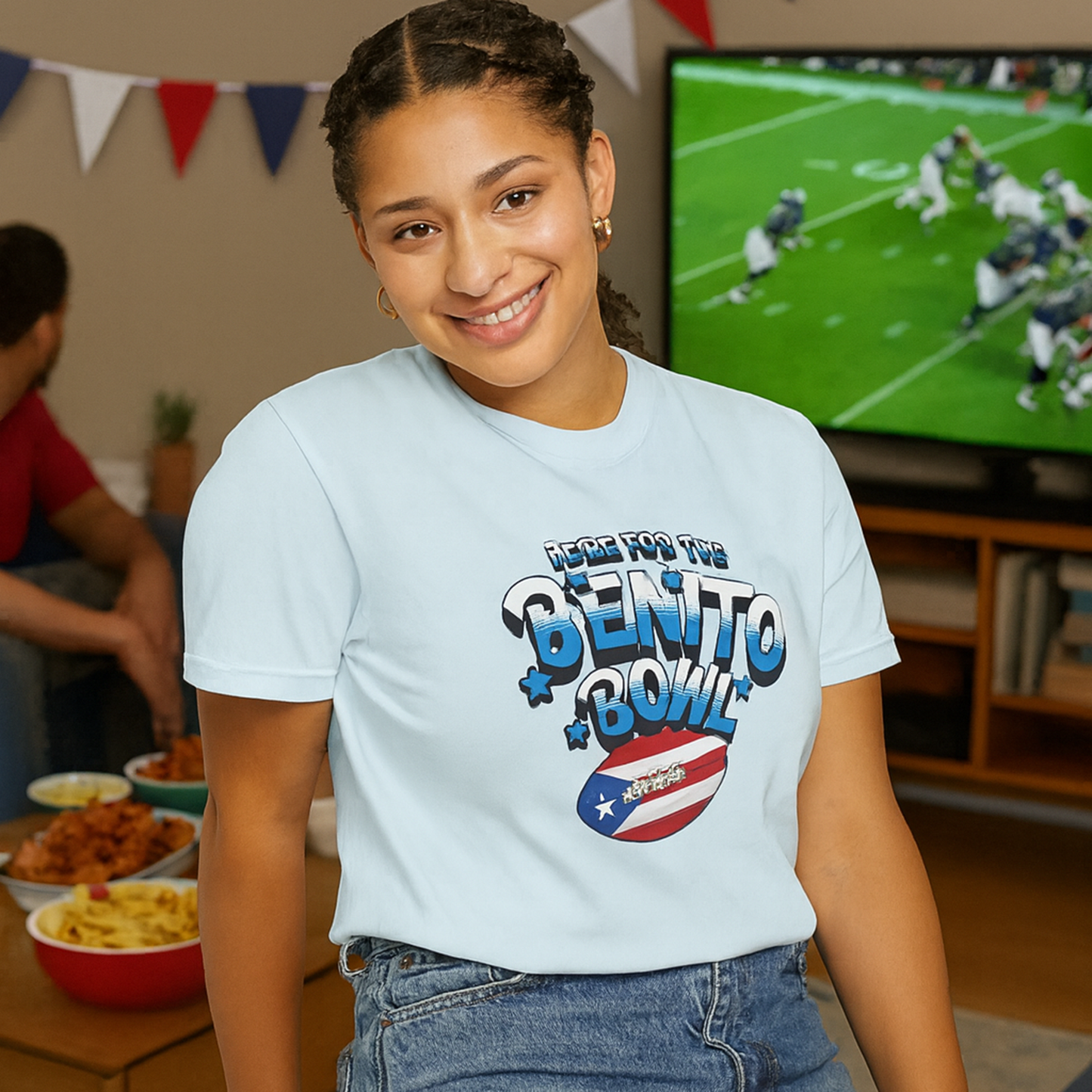 Benito Bowl Puerto Rican Flag T-shirt, Comfort Colors Tee, Unisex Fall Fashion Top, Superbowl Tee