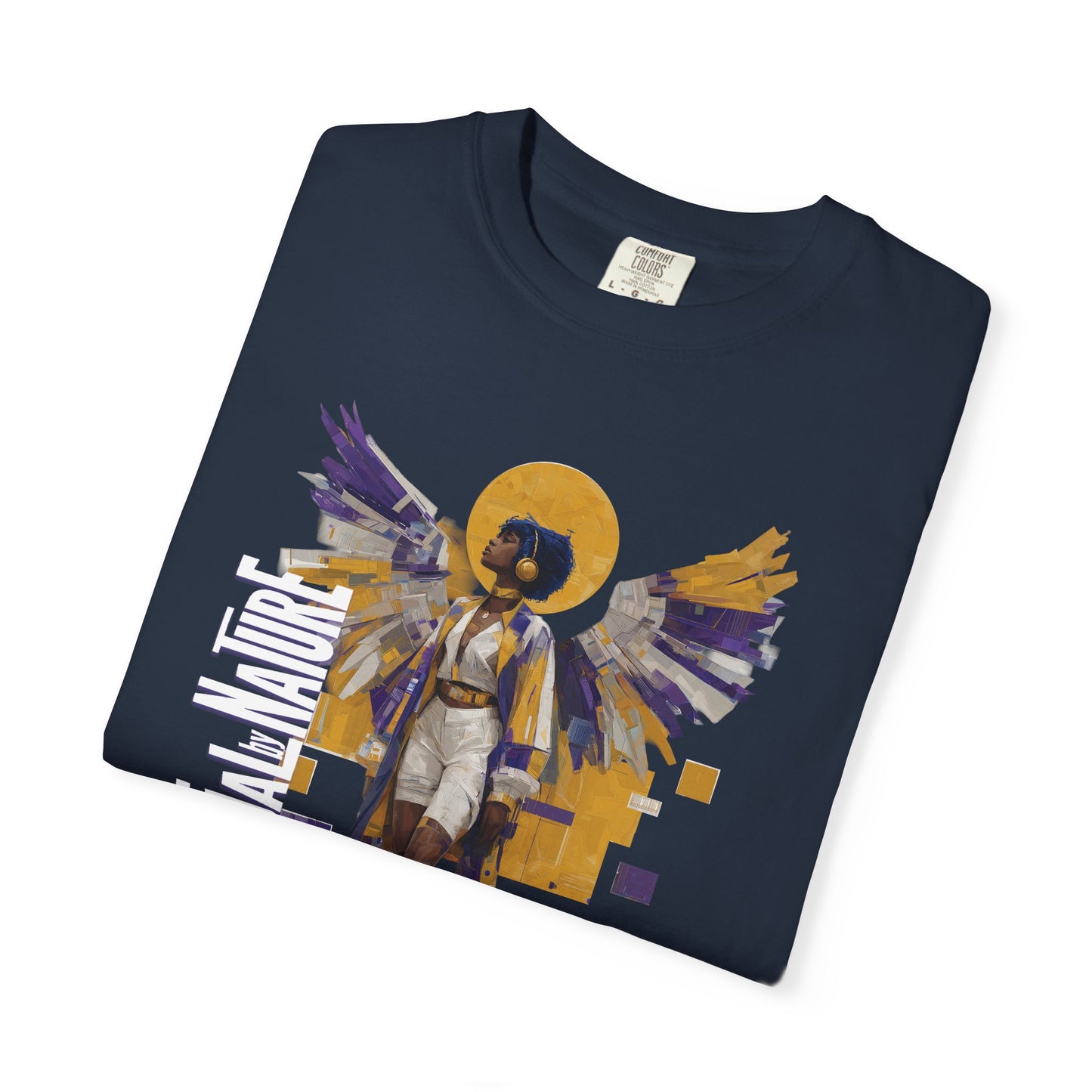 Spiritual by Nature Angel Tee | Urban Collage Art Shirt, Full Front Graphic, Comfort Colors Streetwear, Divine Energy Tshirt