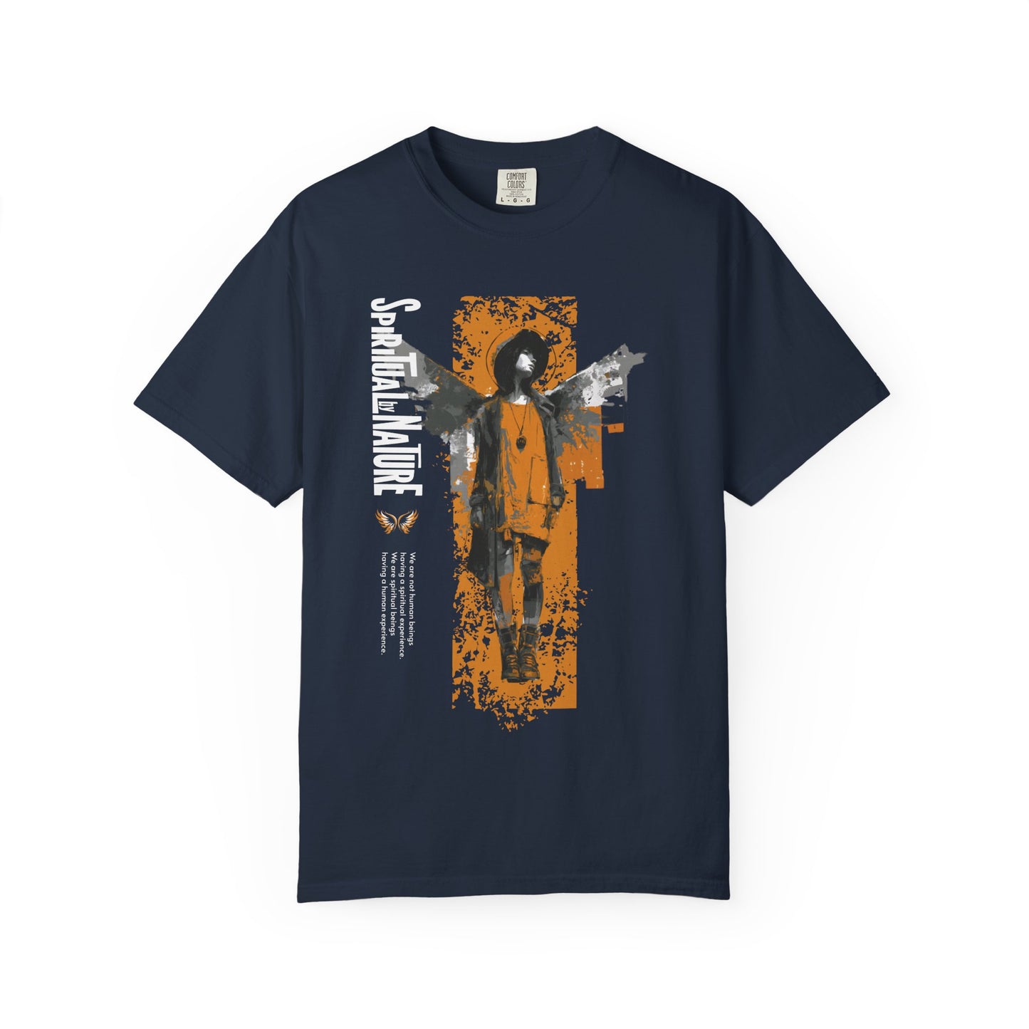 Spiritual by Nature Unisex Tee, Angel Graphic T-Shirt, Street Gear, Boho Top, Artistic Garment-Dyed T-Shirt, Vintage Style Urban Streetwear