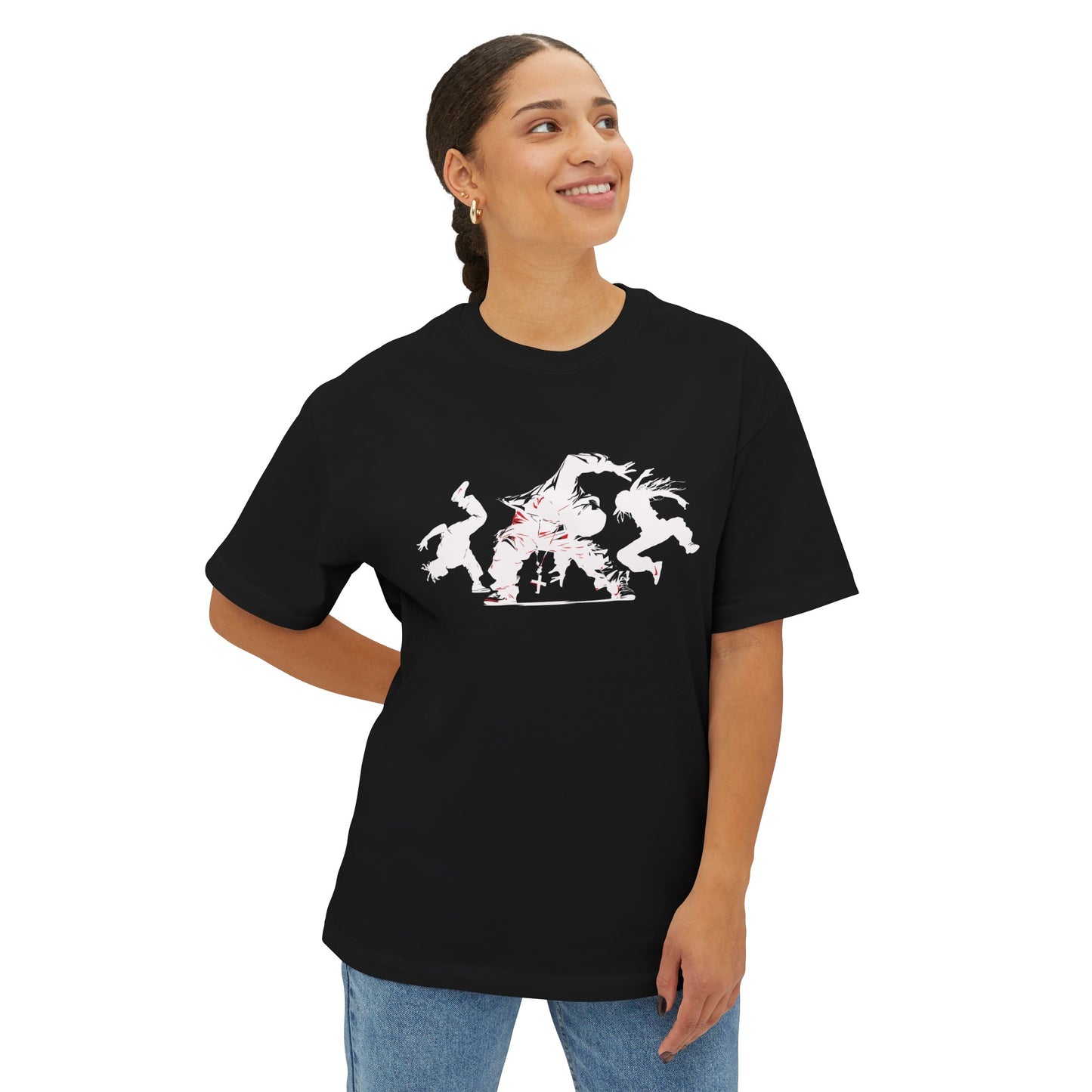 Break Dancers, Unisex Oversized Boxy Tee in 6 Colors