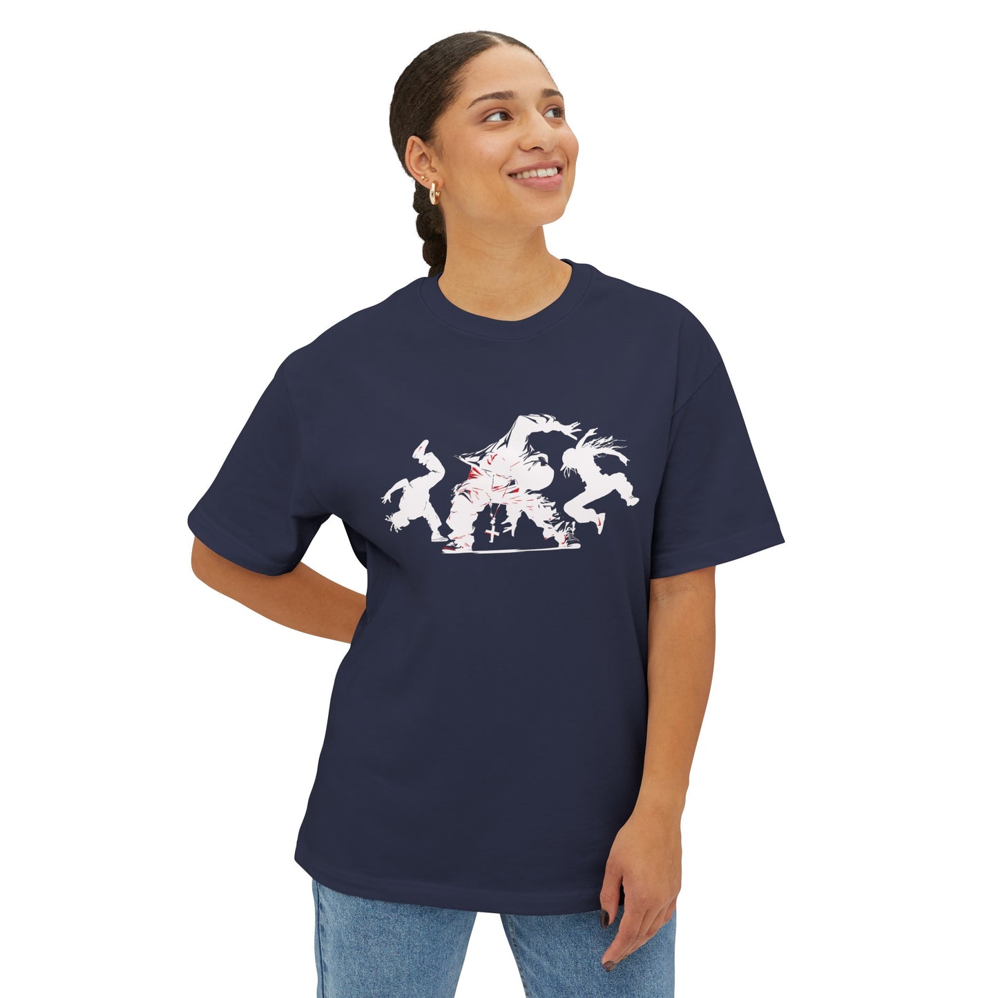 Break Dancers, Unisex Oversized Boxy Tee in 6 Colors