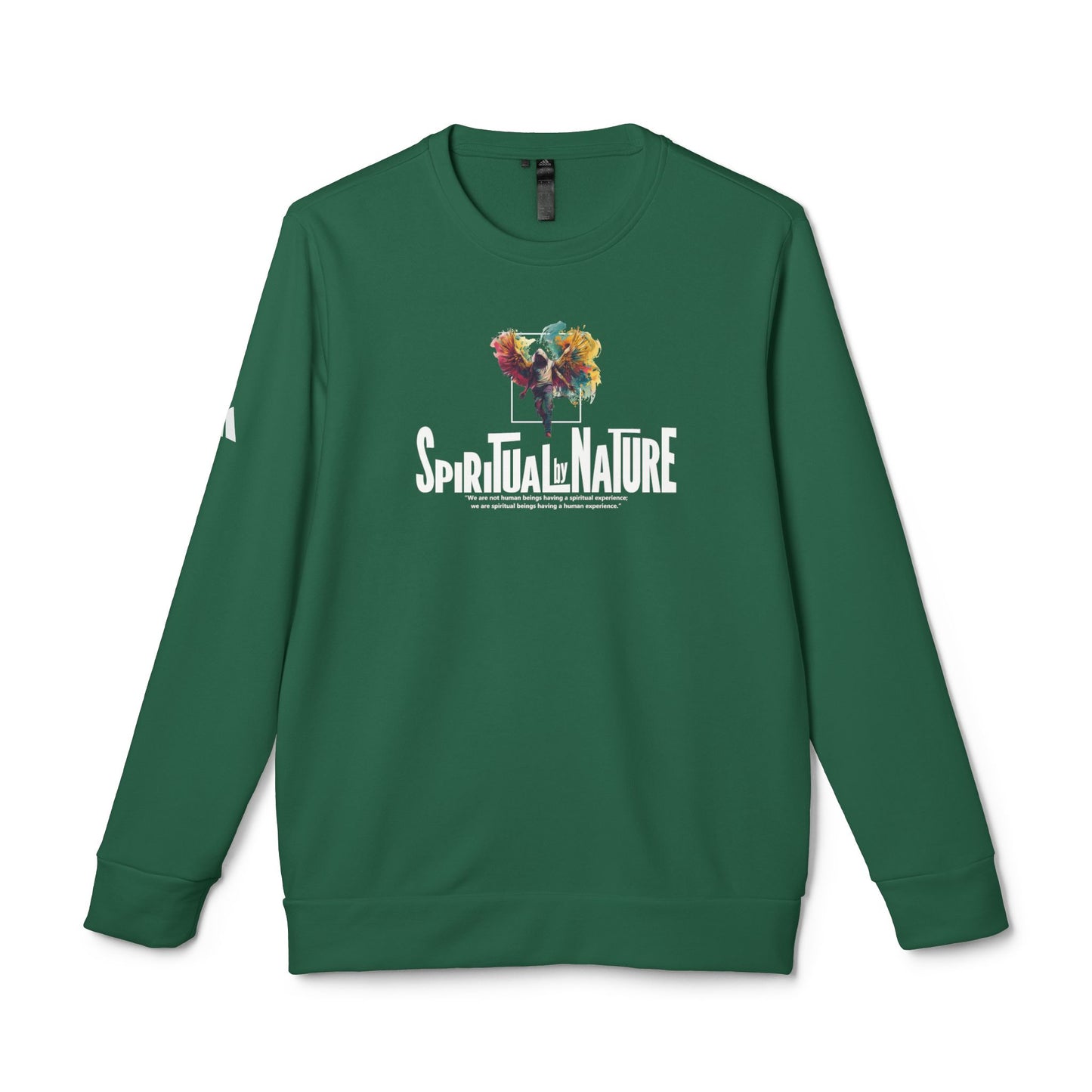 Adidas Unisex Fleece Crewneck Sweatshirt, Spiritual by Nature, Unisex BCI Cotton and Recycled Polyester, Eco-Conscious Organic Tee