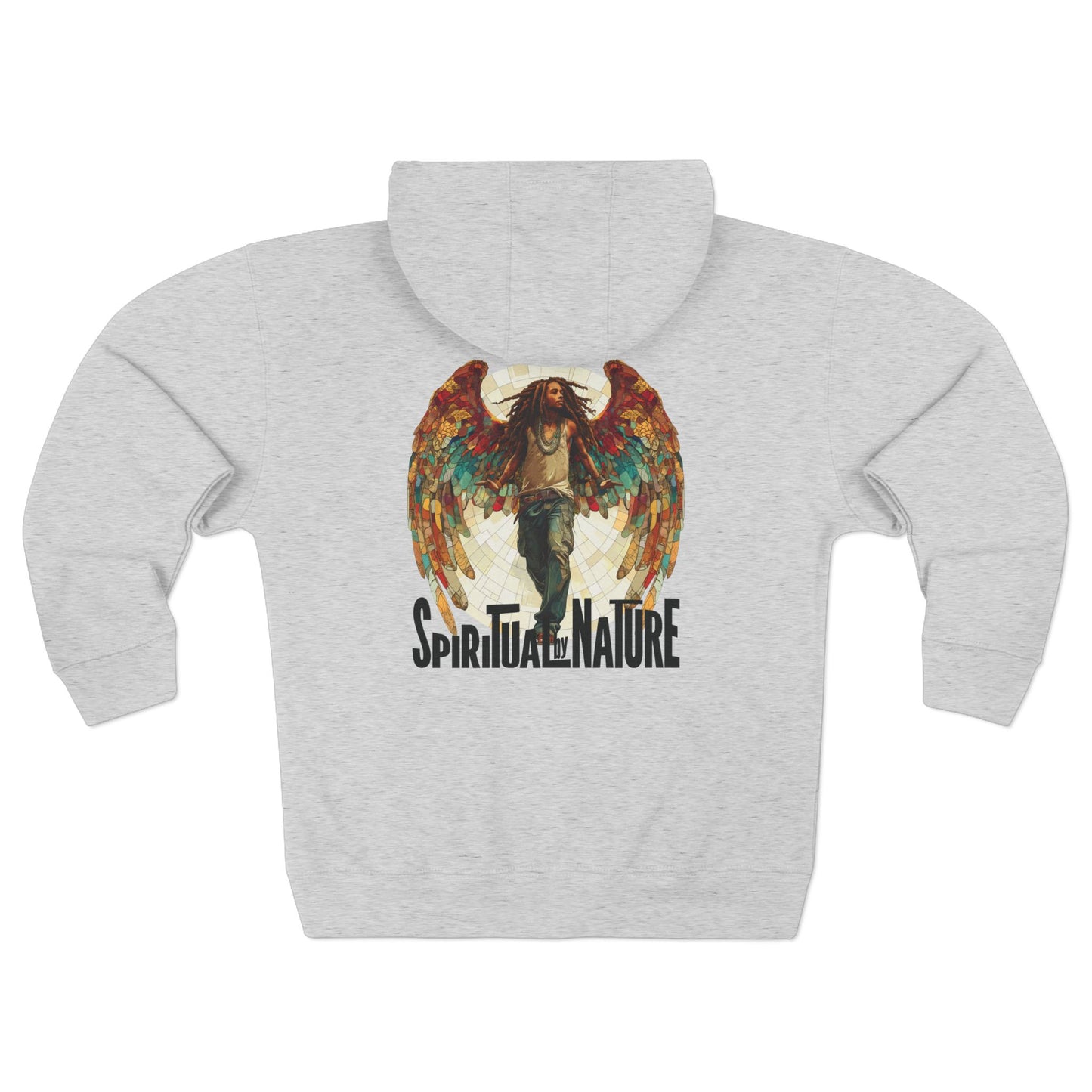 Bohemian Angel Wing Zip Hoodie Back Graphic - Cozy Unisex Sweatshirt, Gift for Art Lovers, Unique Warm Layer, Perfect for Festivals & Everyday Wear
