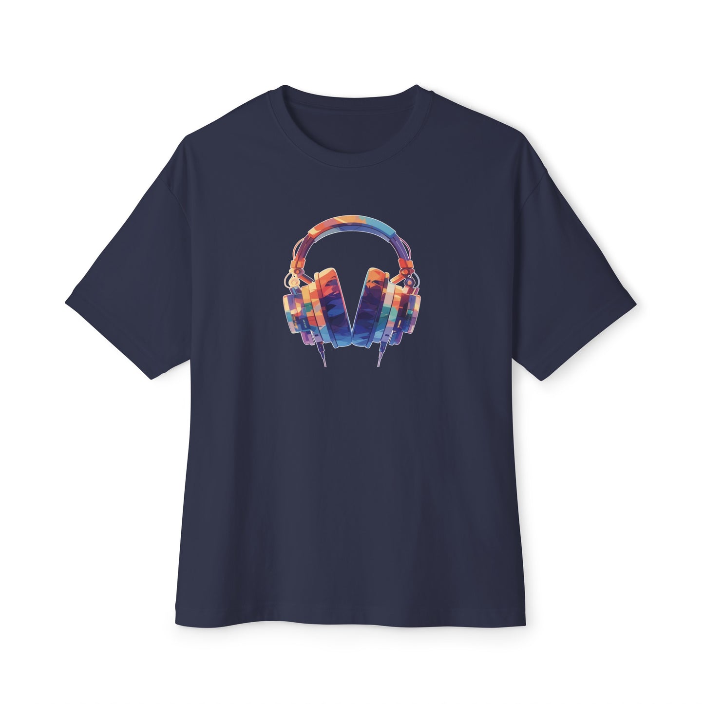 Pop Art Style Headphones, Unisex Oversized Boxy Tee in 6 Colors