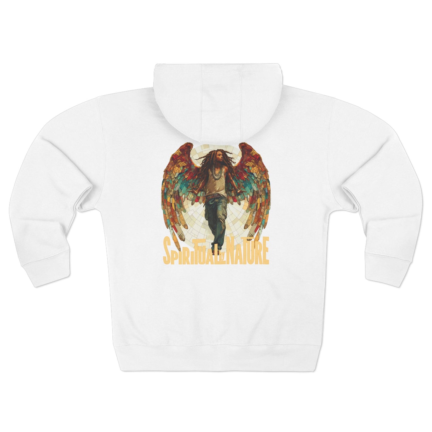 Bohemian Angel Wing Zip Hoodie Back Graphic - Cozy Unisex Sweatshirt, Gift for Art Lovers, Unique Warm Layer, Perfect for Festivals & Everyday Wear