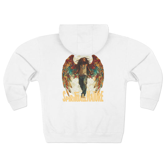 Bohemian Angel Wing Zip Hoodie Back Graphic - Cozy Unisex Sweatshirt, Gift for Art Lovers, Unique Warm Layer, Perfect for Festivals & Everyday Wear