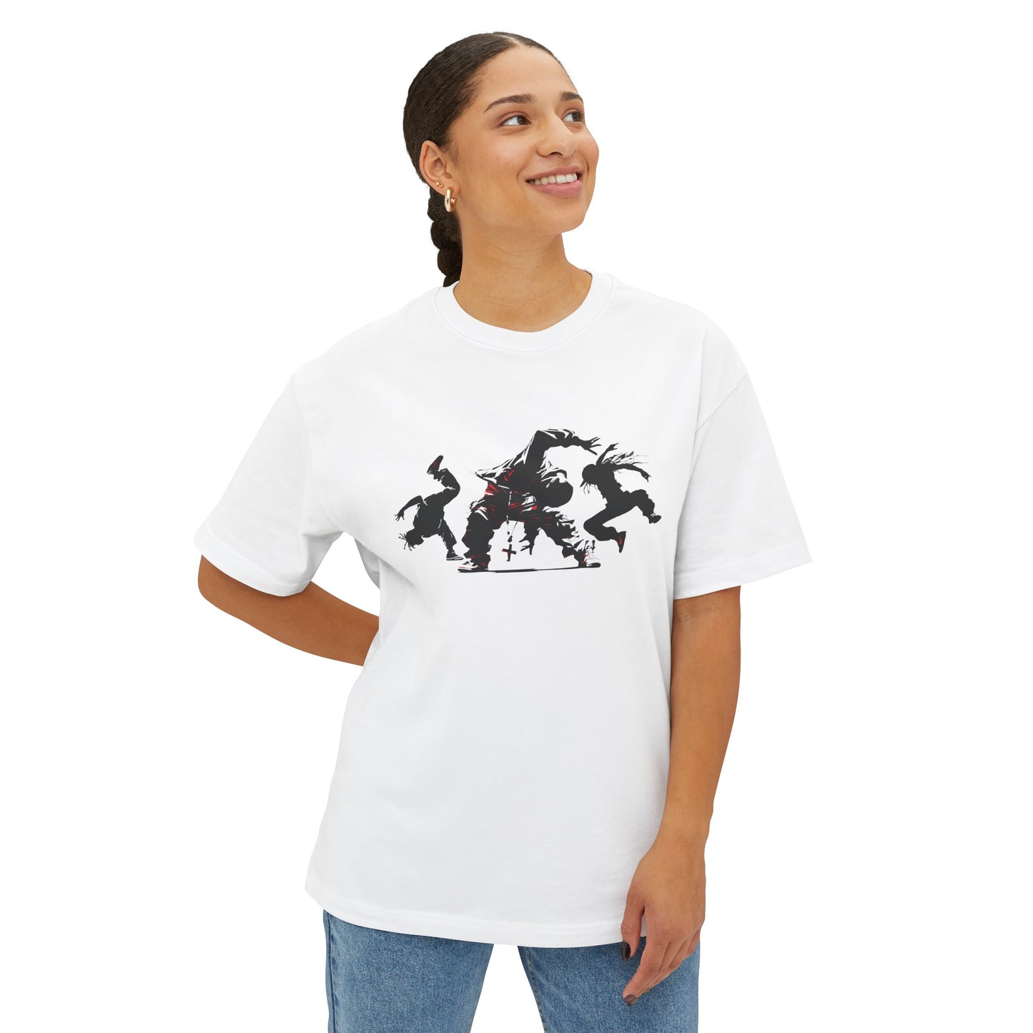 Break Dancers, Unisex Oversized Boxy Tee in 6 Colors