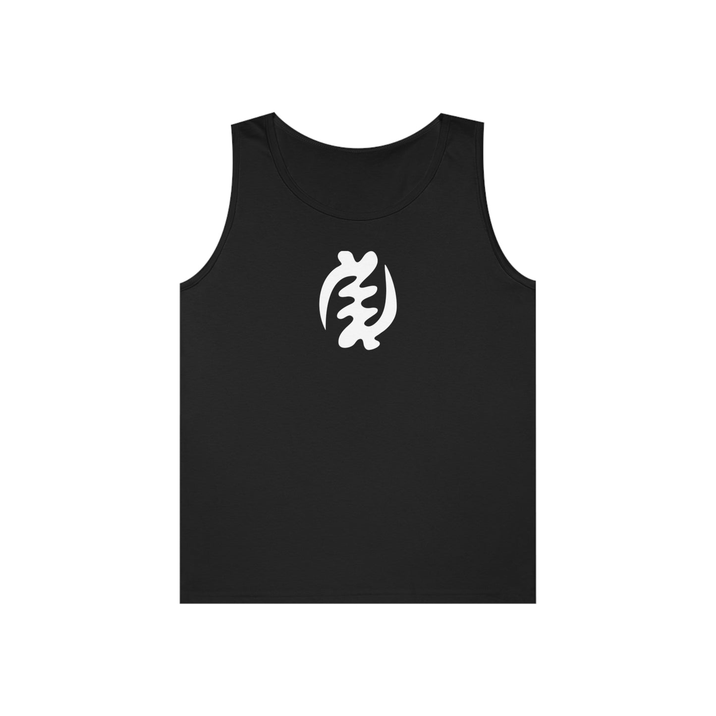 Gye Nyame Symbol Unisex Heavy Cotton Tank Top, Ghanaian Adinkra Symbol Apparel, Cotton Summer Top, Summer Tee