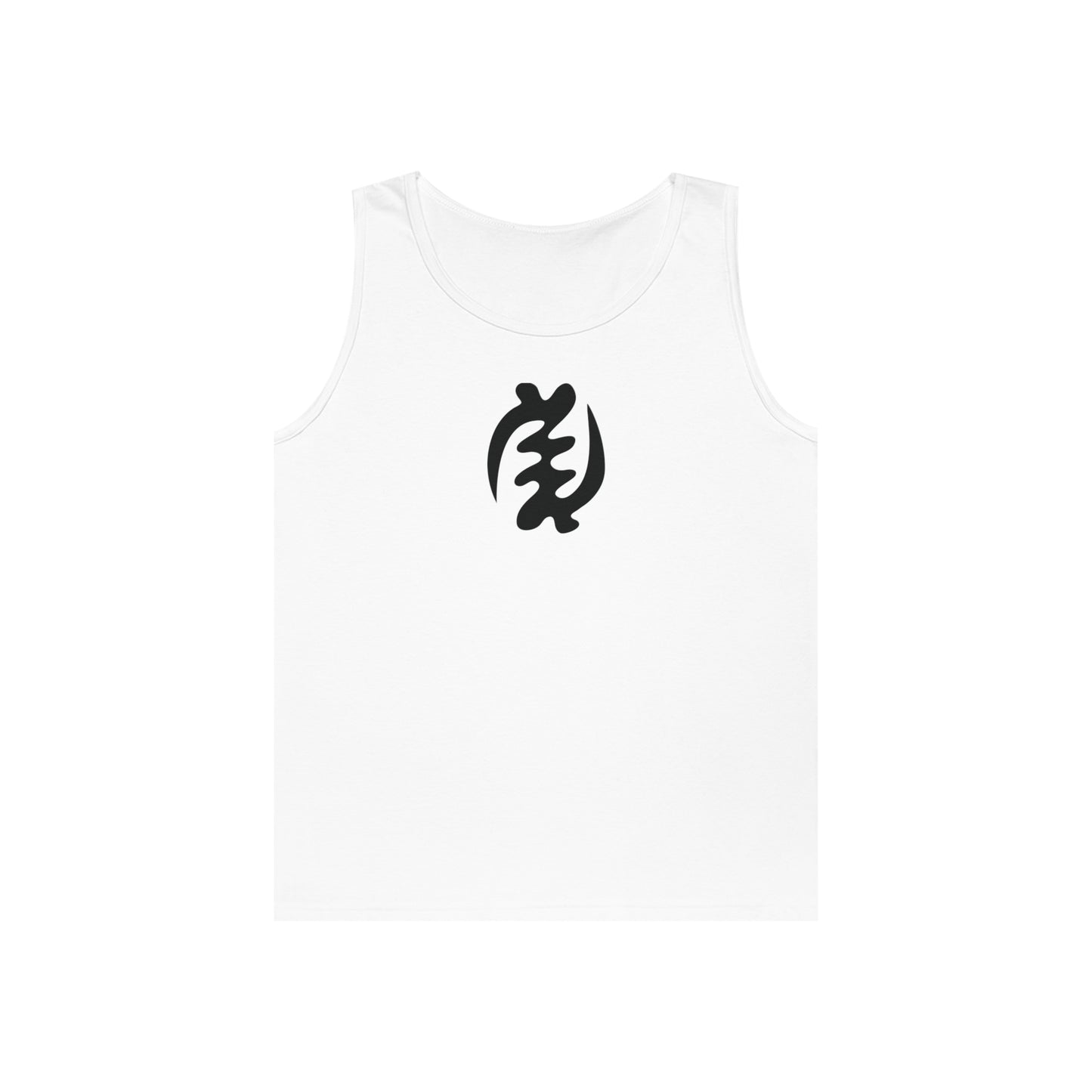 Gye Nyame Symbol Unisex Heavy Cotton Tank Top, Ghanaian Adinkra Symbol Apparel, Cotton Summer Top, Summer Tee