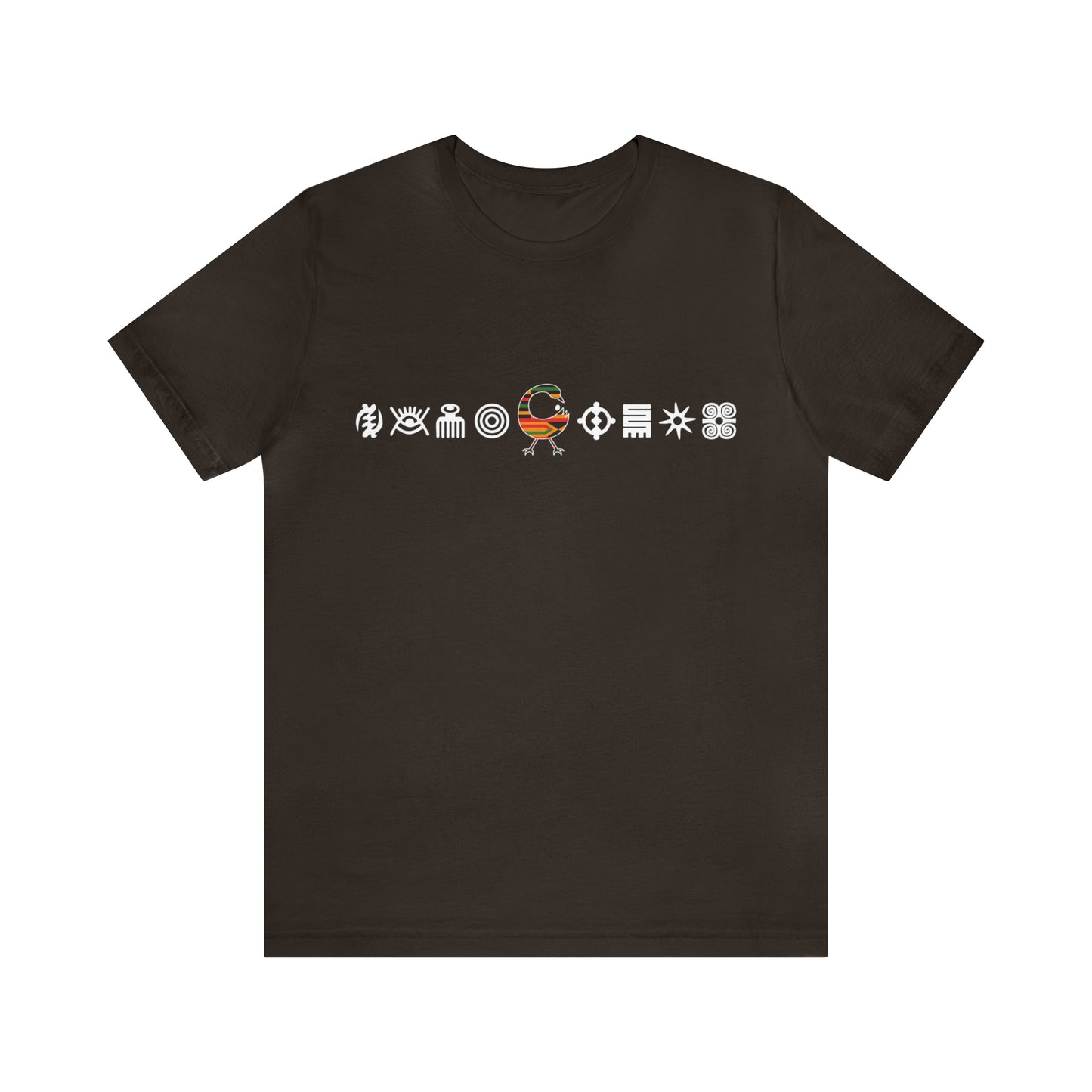 Adinkra Symbol T-shirt with Multiple Symbols, Cotton Tee with African Symbols