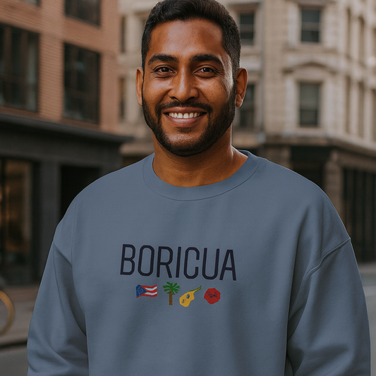 Boricua Puerto Rican Flag Sweatshirt | Unisex Heritage Crewneck | Island Pride Pullover | Fall Winter Fashion