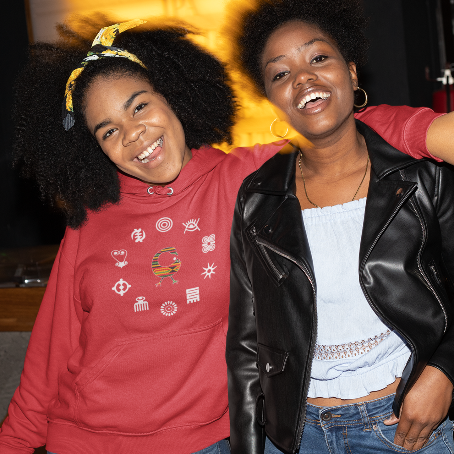 Adinkra Symbol Unisex Hoodie with Multiple Ghanaian Symbols