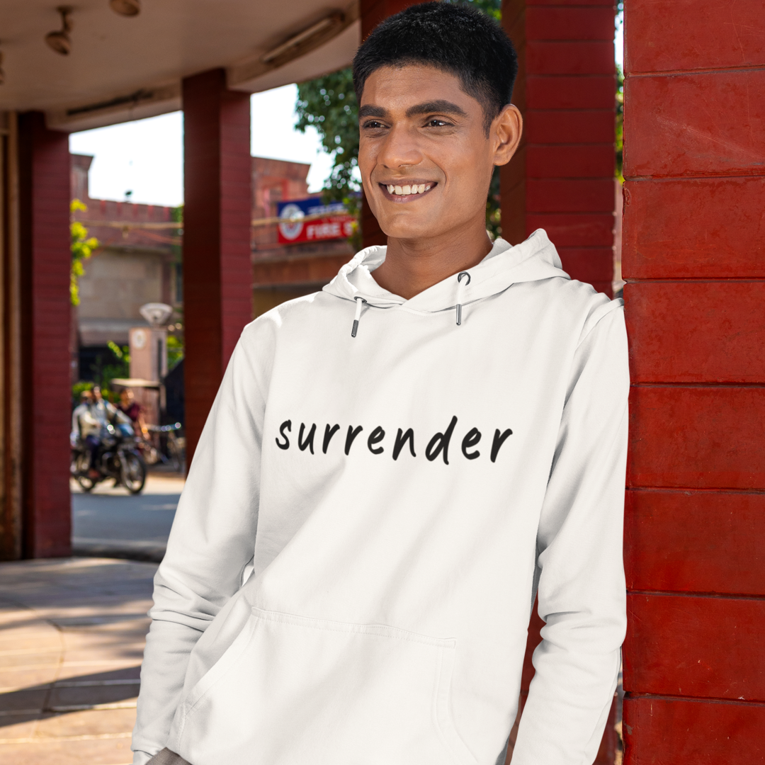 Unisex Hoodie for Recovery and Sobriety, Surrender, Graphic Hoodie for Mindfulness & Spirituality, 12 steps and Spiritual Principles Shirt