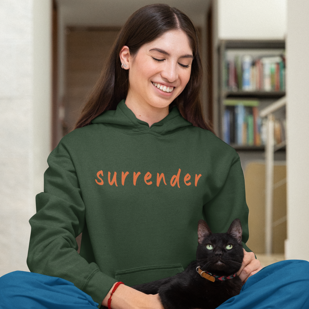 Unisex Hoodie for Recovery and Sobriety, Surrender, Graphic Hoodie for Mindfulness & Spirituality, 12 steps and Spiritual Principles Shirt