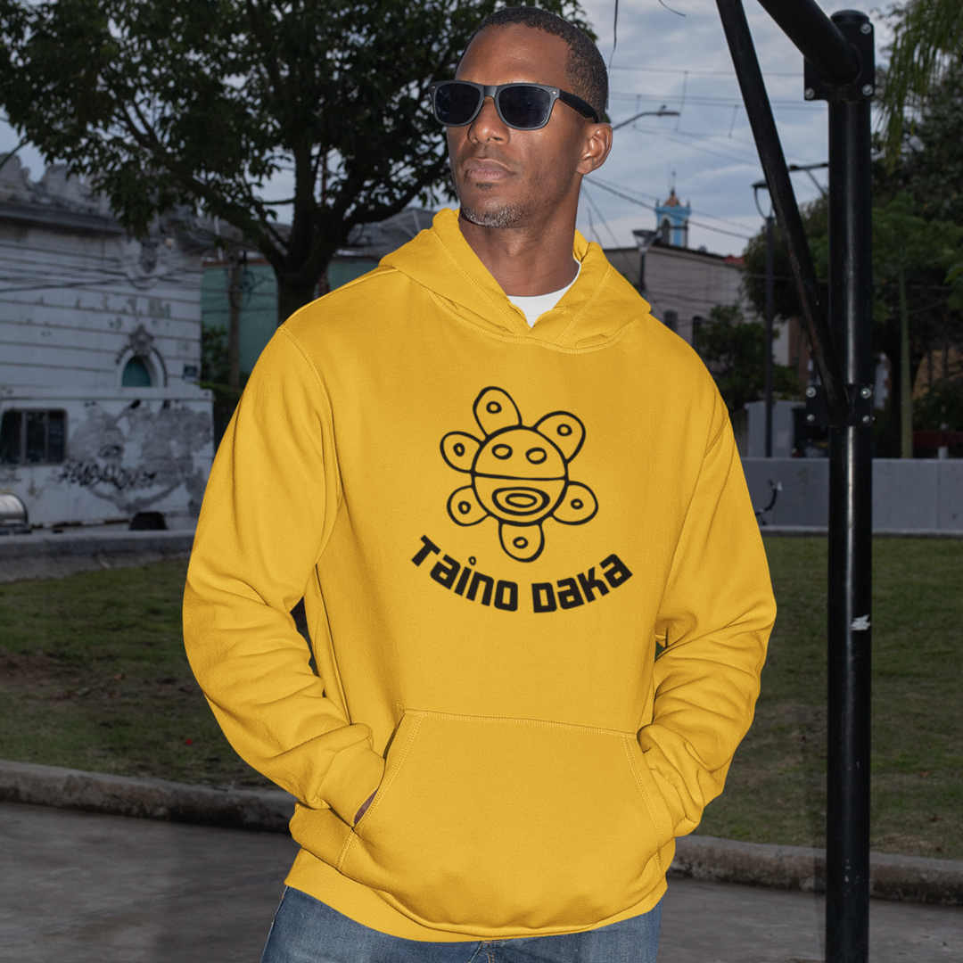 Taino Daka Sun God Unisex Hoodie, Unisex Hoodie with Taino Sun Symbol, Taino Daka (I Am Taino) Puerto Rican Taino Symbol Hoodie