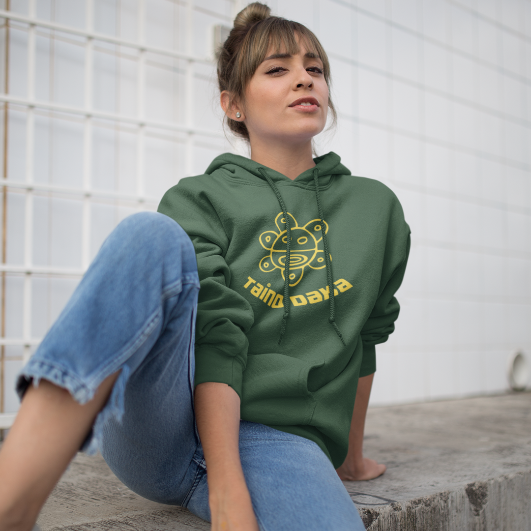 Taino Daka Sun God Unisex Hoodie, Unisex Hoodie with Taino Sun Symbol, Taino Daka (I Am Taino) Puerto Rican Taino Symbol Hoodie