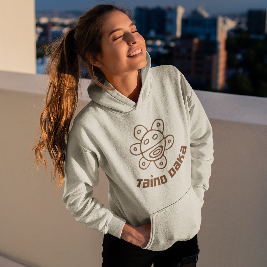 Taino Daka Sun God Unisex Hoodie, Unisex Hoodie with Taino Sun Symbol, Taino Daka (I Am Taino) Puerto Rican Taino Symbol Hoodie