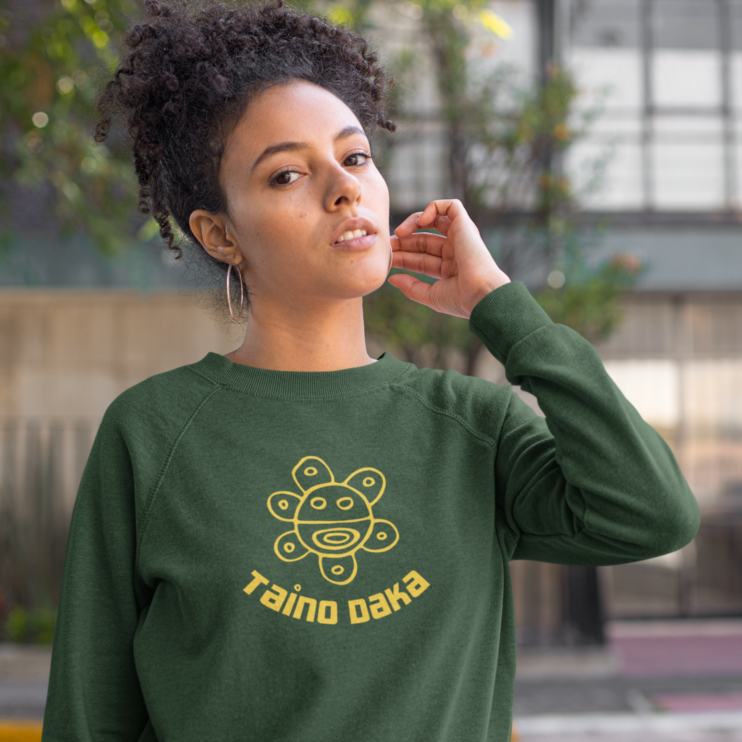 Taino Daka Sun God Unisex Sweatshirt, Unisex Sweatshirt with Taino Sun Symbol, Taino Daka (I Am Taino) Puerto Rican Taino Symbol Top