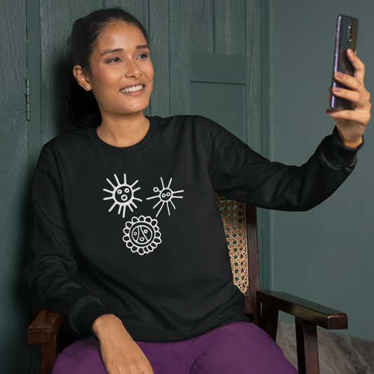 Taino Suns Unisex Sweatshirt, Unisex Sweatshirt with Taino Sun Symbol, Taino Daka (I Am Taino) Puerto Rican Taino Symbol Top