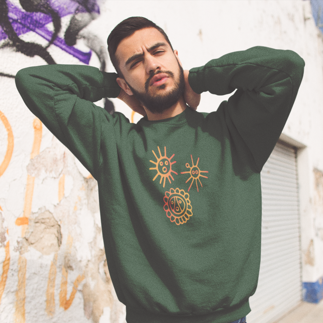 Taino Suns Unisex Sweatshirt, Unisex Sweatshirt with Taino Sun Symbol, Taino Daka (I Am Taino) Puerto Rican Taino Symbol Top