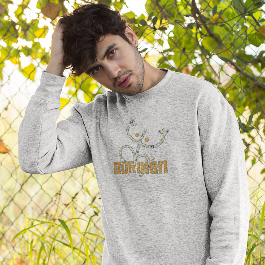 Taino Boriken Unisex Sweatshirt, Sweatshirt with Taino Coqui Symbol, Puerto Rican Taino Symbol Pullover Top