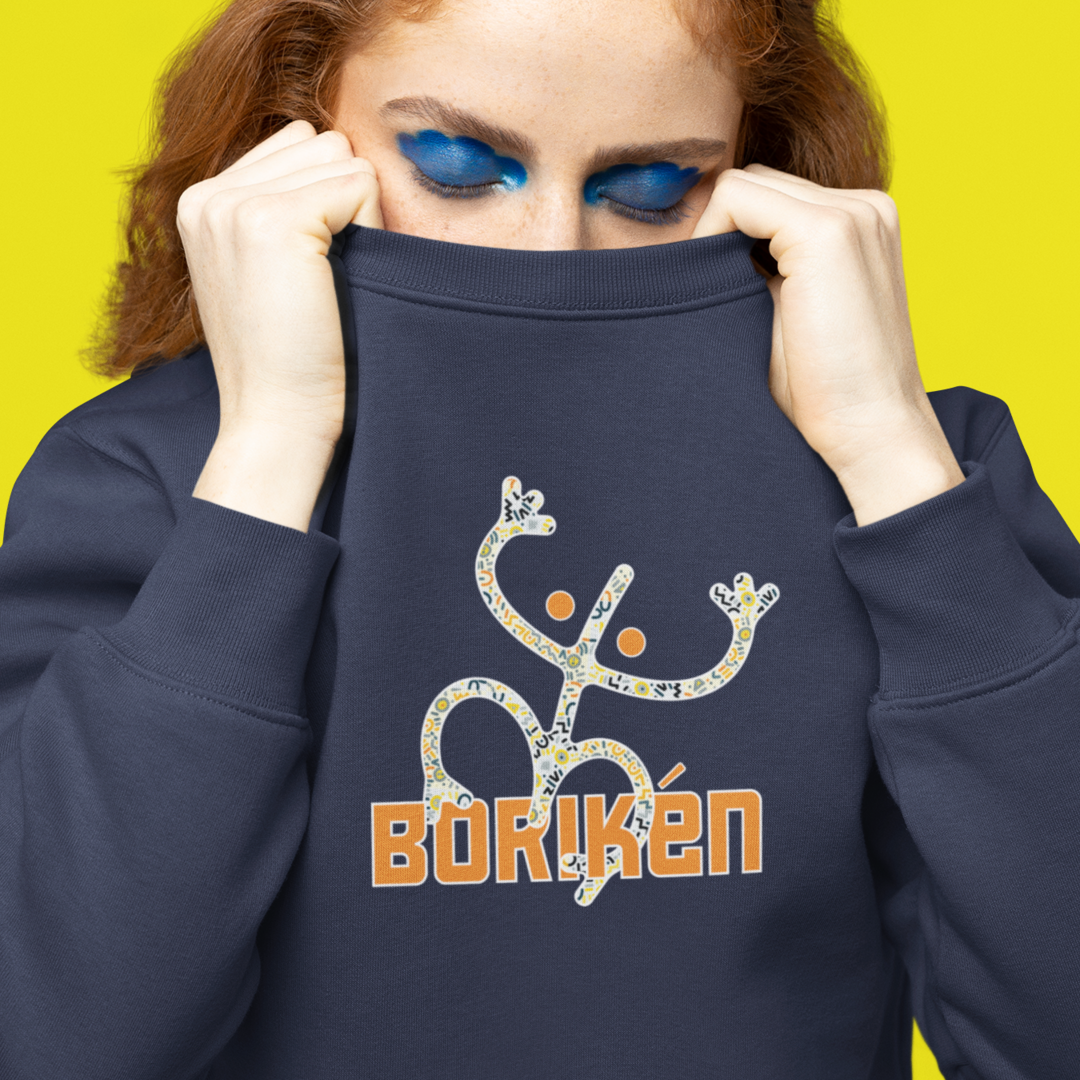 Taino Boriken Unisex Sweatshirt, Sweatshirt with Taino Coqui Symbol, Puerto Rican Taino Symbol Pullover Top