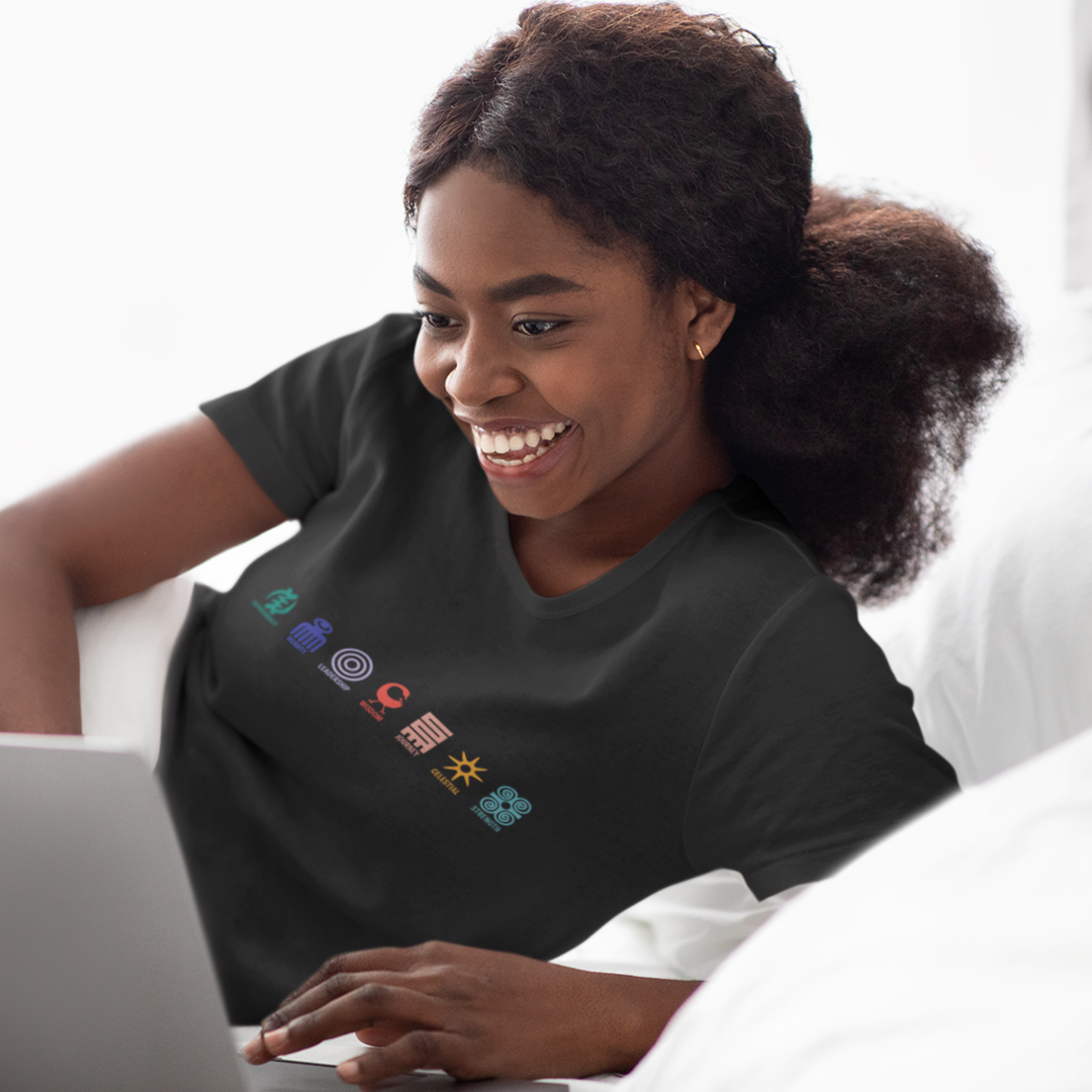 Adinkra Symbol Cotton T-Shirt, Graphic Tee, Adinkra Symbol tshirt, Multiple Symbols Shirt, Colorful t-shirt, Ghanaian Symbol, Afrocentric Apparel