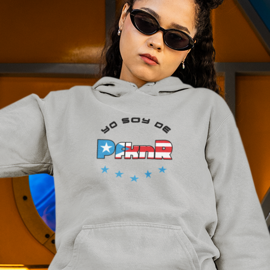 Puerto Rican Pride Hoodie, Unisex Fleece Sweatshirt for Boriqua Pride, P R Back to School Shirt, Poly Cotton PfknR Hooded Sweatshirt