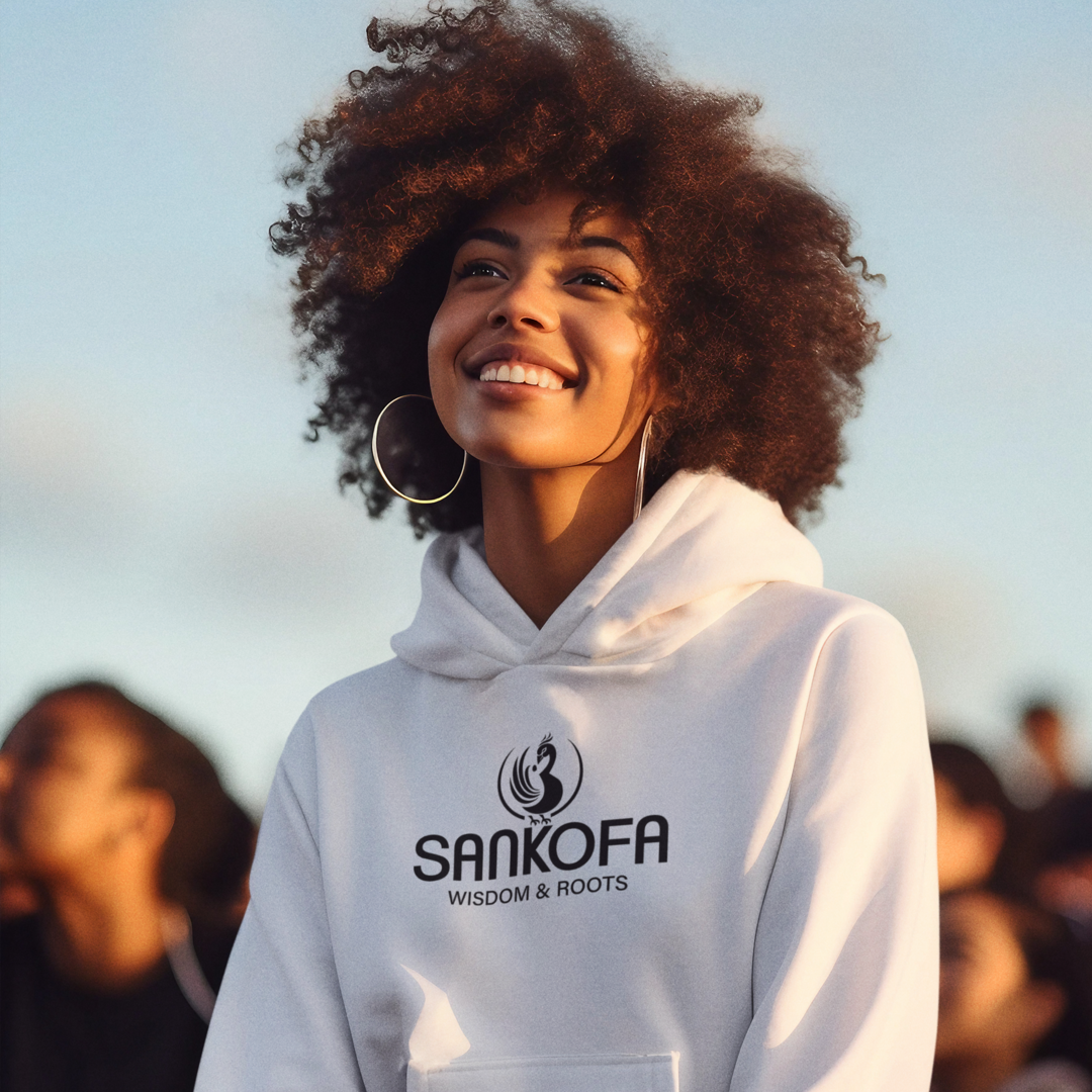 Adinkra Symbol Hoodie, Sankofa Symbol - Wisdom & Roots