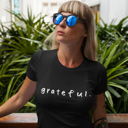 Graphic T-shirt, Tee, Unisex, "Grateful." Mindfulness, Meditation, Yoga, mindfulness, summer spring time, color choices & size, spiritual