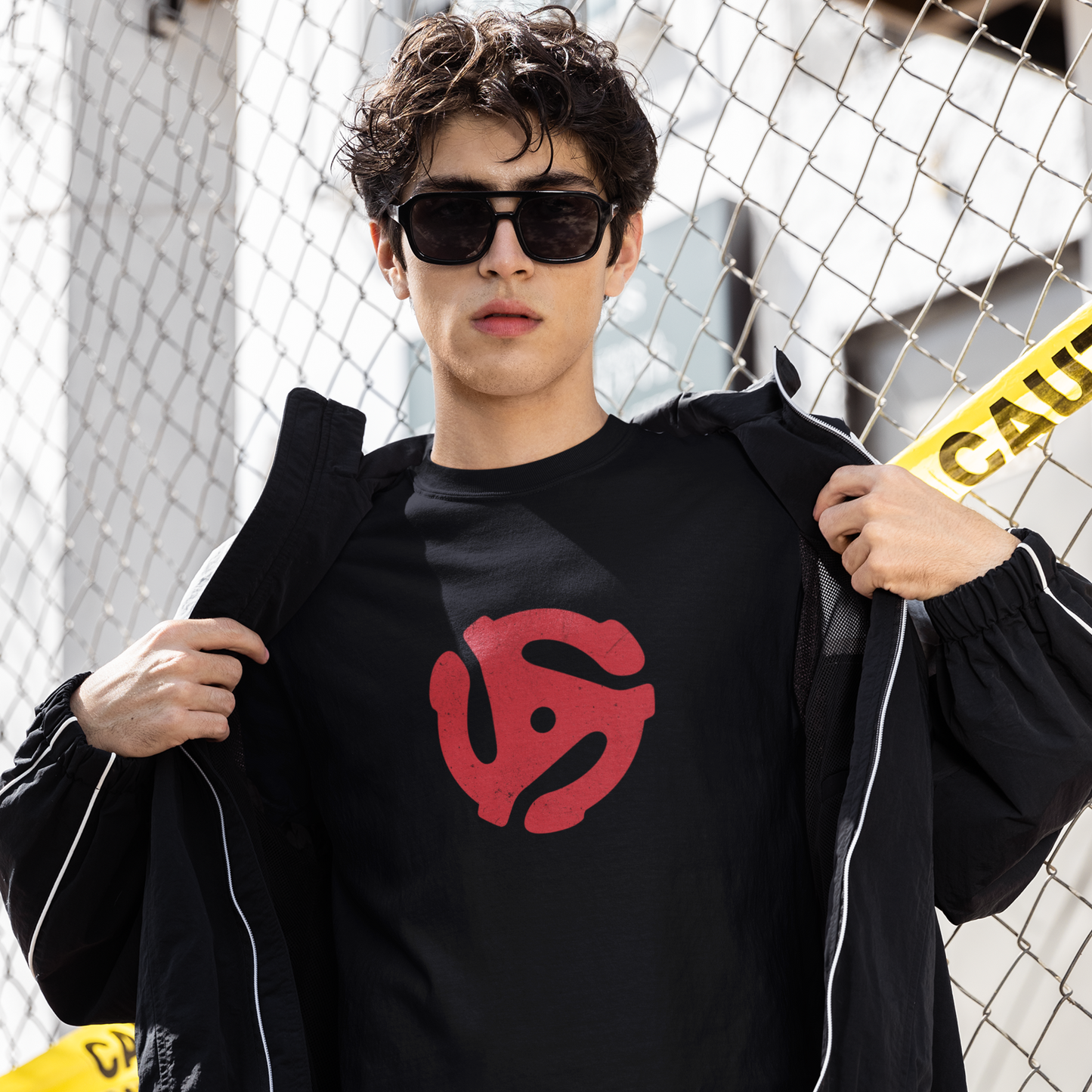 Retro 45 Record Adapter T-shirt