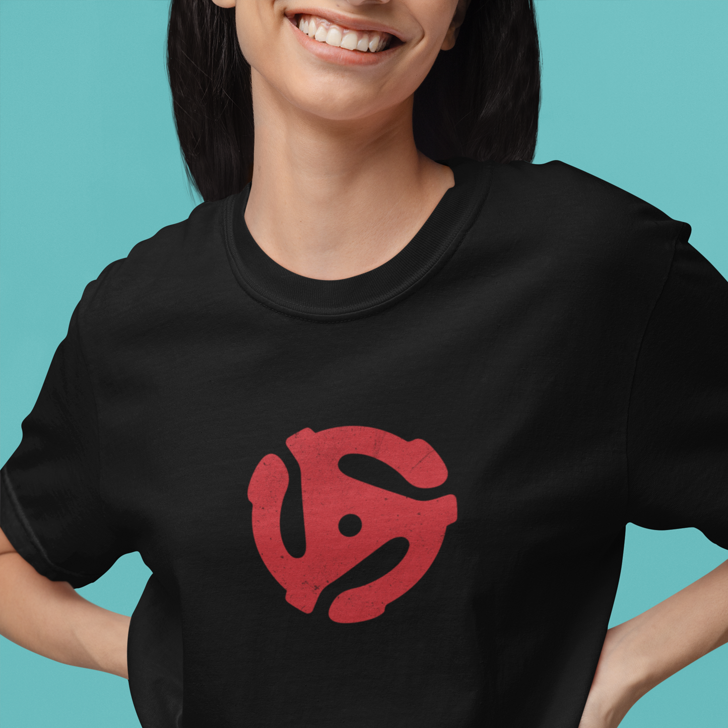 Retro 45 Record Adapter T-shirt