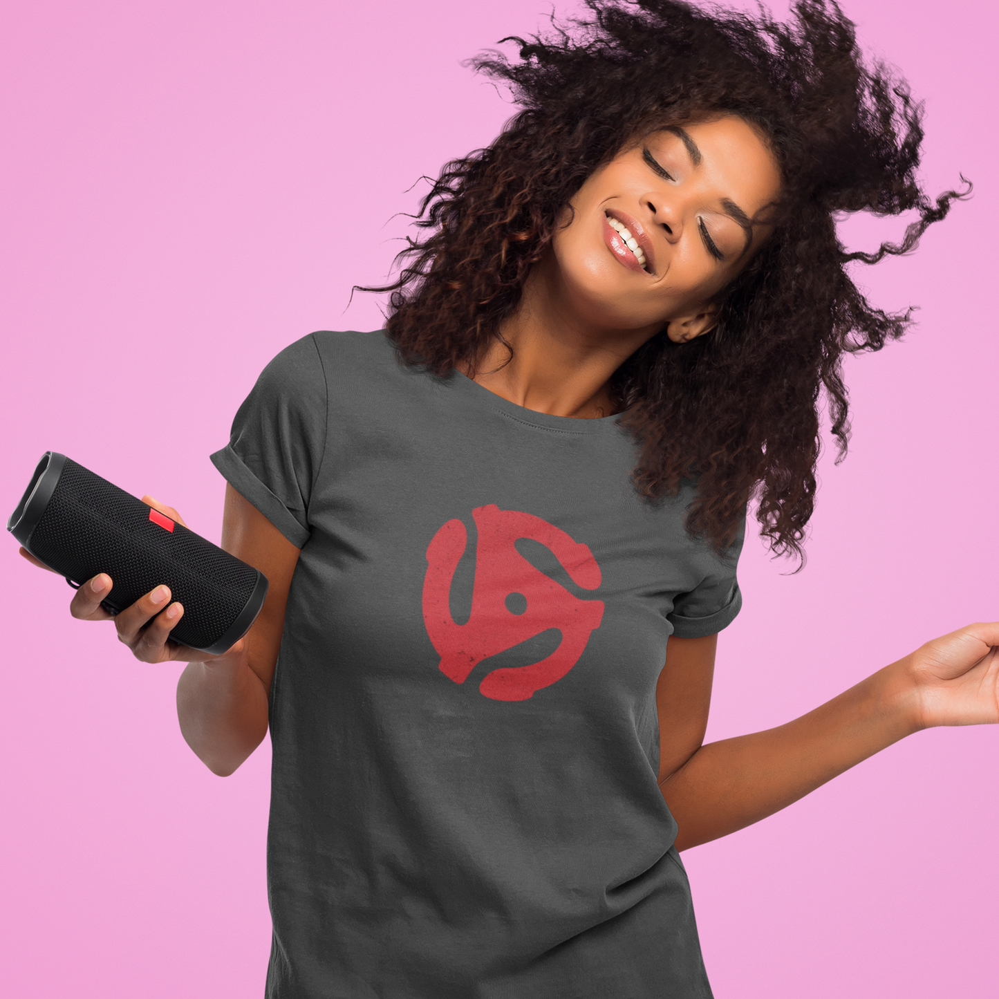 Retro 45 Record Adapter T-shirt